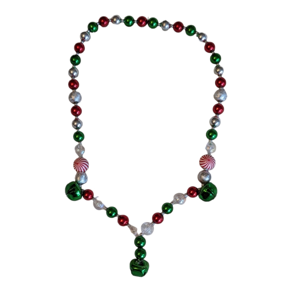 Christmas Jingle Bell Necklace  Multicolor Festive  Holiday Jewelry Gifts